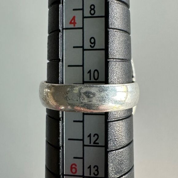 NEW Agate Square / Princess Ring 925 Silver Overlay Cream Brown Triangle Size 5 - Picture 7 of 13